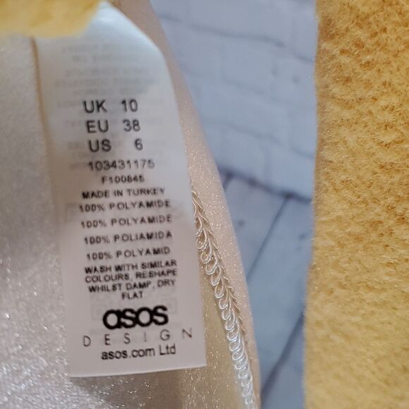 ASOS design eyelash one sleeve orange sweater - Picture 5 of 7